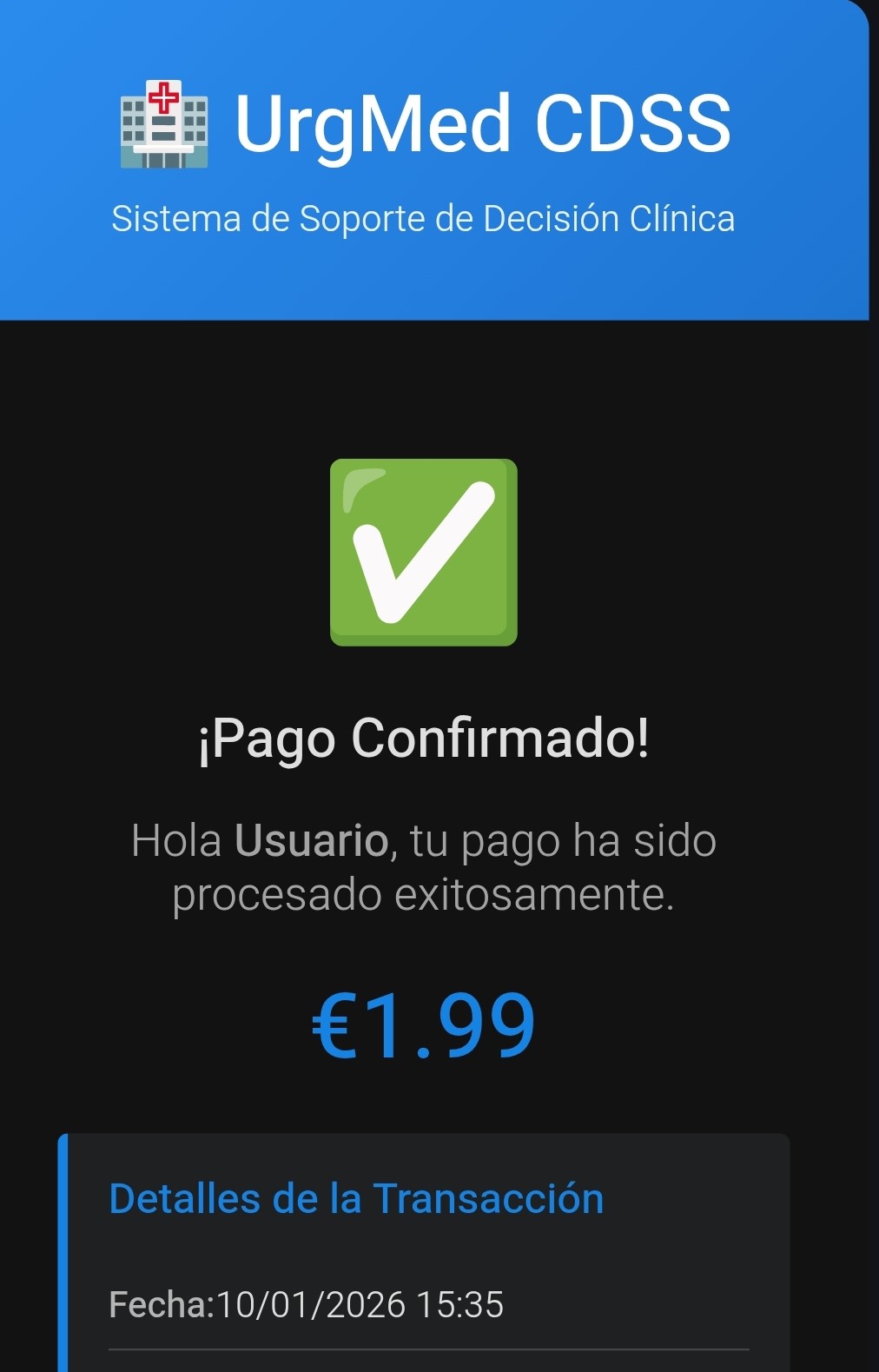 Confirmación Pago